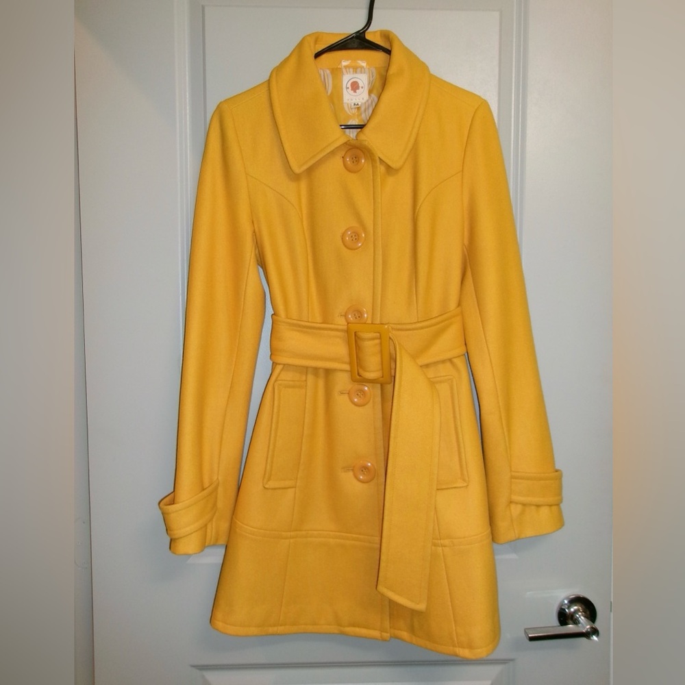 Tulle Belted Wool Coat